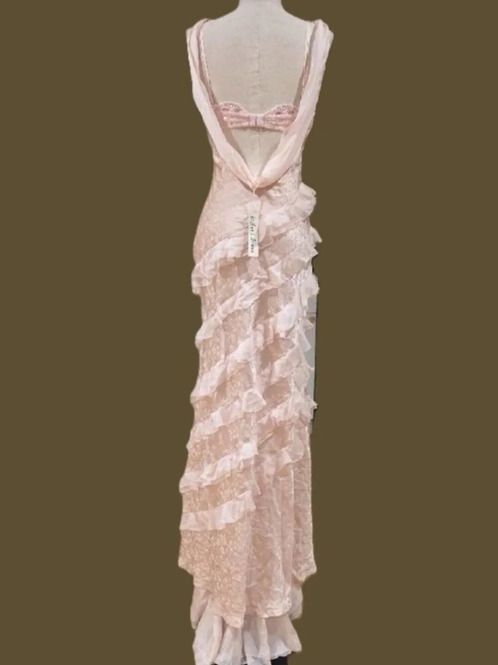 NEW $729 FOR LOVE AND LEMONS FLORENCE GOWN DRESS IN PINK SIZE S - Picture 7 of 10